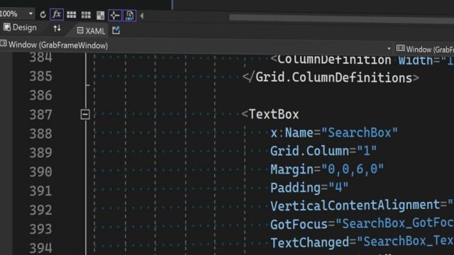 XAML code in Visual Studio 2022 to build a Windows App