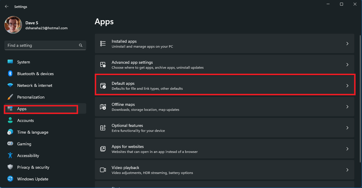 change the default browser