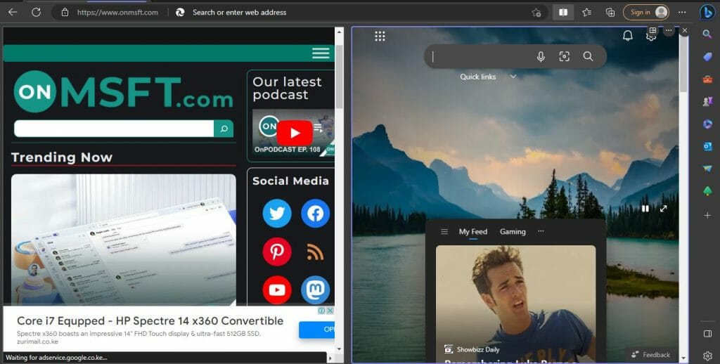 Microsoft Edge Adds Split Screen Feature - Screenshot 2023 04 03 165003 split screen in Microsoft Edge