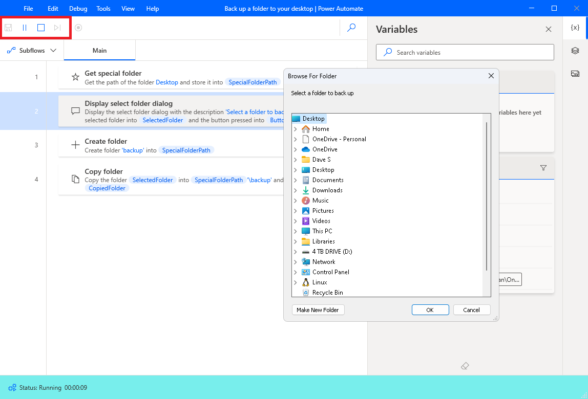 power automate desktop flow