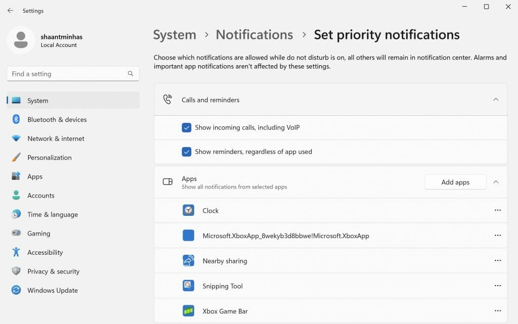set priority notifications