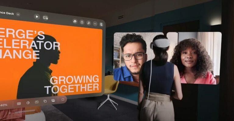 Seeing beyond Apple’s reality distortion headset 8 Apple Vision Pro - dual video conference
