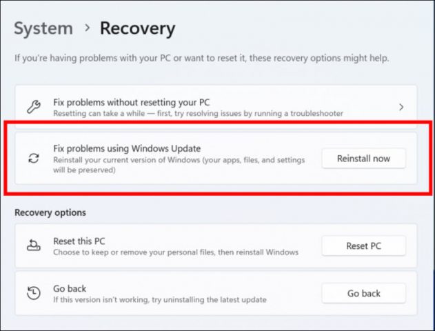 fix problems using windows update