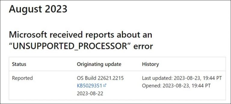 Windows 11 UNSUPPORTED PROCESSOR error Windows 11 Unsupported Processor Error