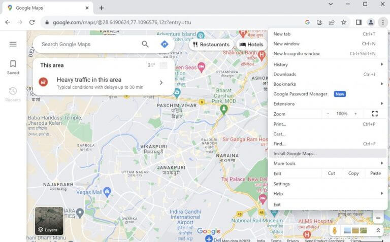 installing google maps on chrome