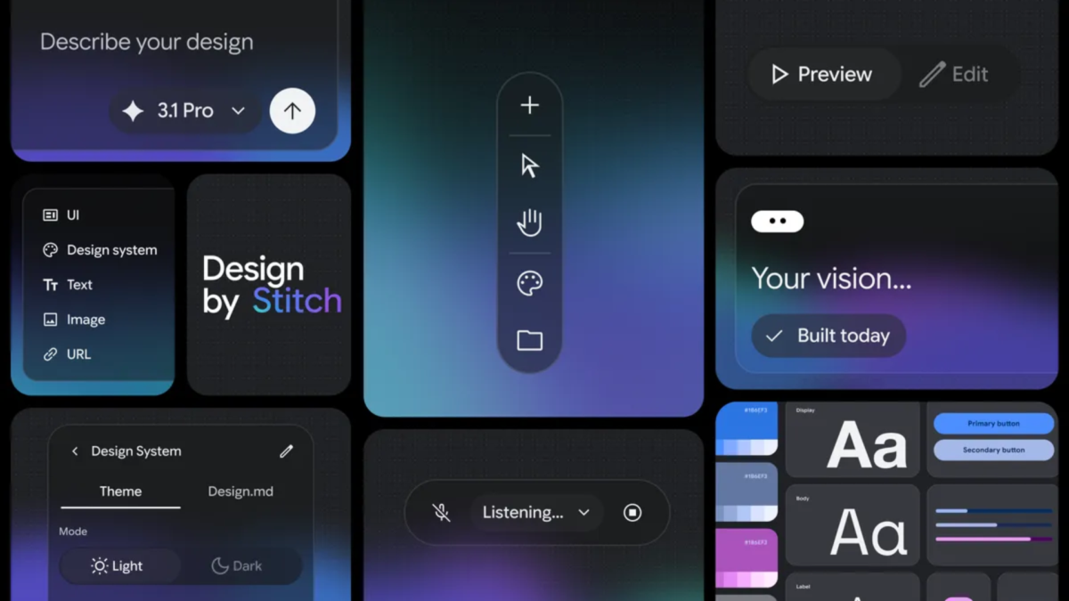 Google Stitch introduces vibe designing to create app UI with AI using text or voice and preview interactive flows instantly.
