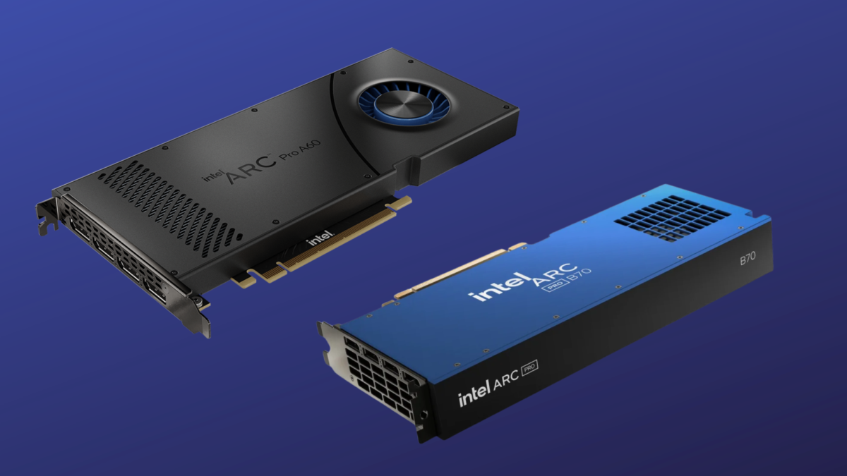 Intel launches Arc Pro B70 and B65 GPUs with 32GB memory, targeting AI inference, developers, and professional workstation workloads.