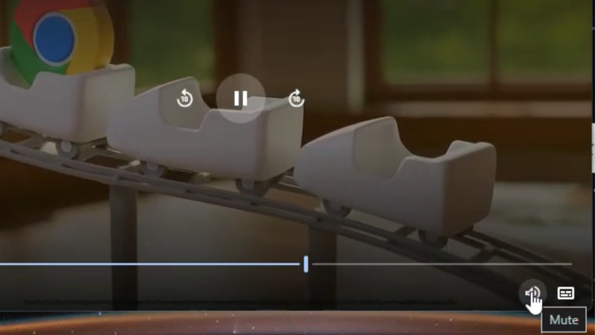 Chrome PiP window showing mute button with “Mute” tooltip