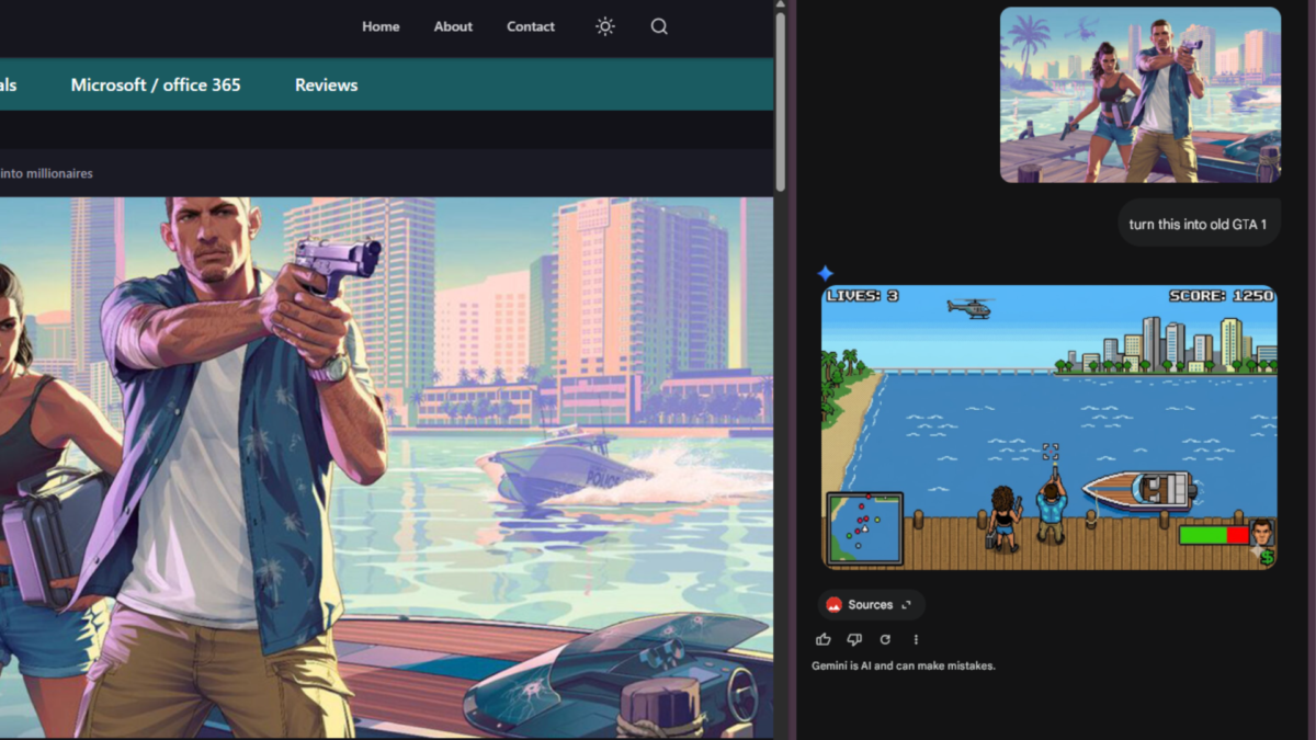 Gemini image creation using right click desktop Chrome