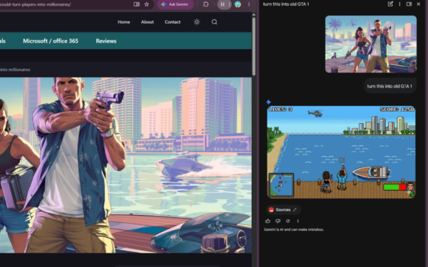 Gemini image creation using right click desktop Chrome